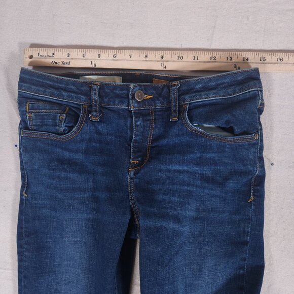 Pilcro and the Letterpress Stet Slim Leg Blue Jeans Womens Size 29 FLAWS - Picture 4 of 16